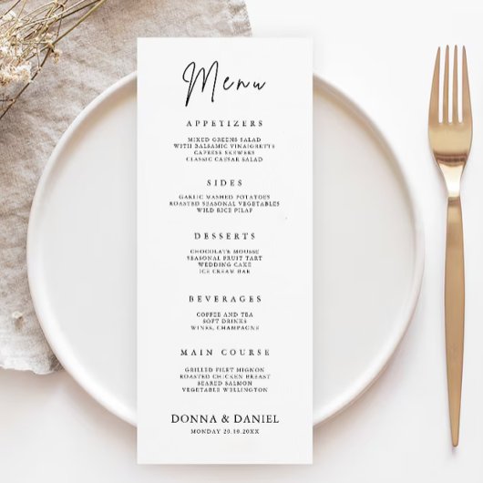 Modern Wedding Menu Kaarten Sjabloon