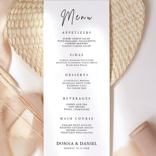 Modern Wedding Menu Kaarten Sjabloon