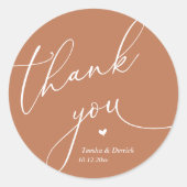 Modern Wedding Minimal Thank You Cute Heart Gifts Ronde Sticker (Voorkant)
