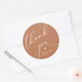 Modern Wedding Minimal Thank You Cute Heart Gifts Ronde Sticker (Envelop)