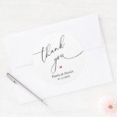 Modern Wedding Minimal Thank You Cute Heart Gifts Ronde Sticker (Envelop)
