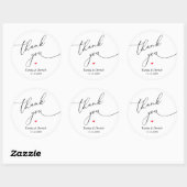 Modern Wedding Minimal Thank You Cute Heart Gifts Ronde Sticker (Vel)