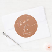 Modern Wedding Minimal Thank You Cute Heart Gifts Ronde Sticker (Envelop)
