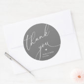 Modern Wedding Minimal Thank You Cute Heart Gifts Ronde Sticker (Envelop)