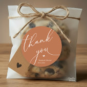Modern Wedding Minimal Thank You Cute Heart Gifts Ronde Sticker