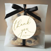 Modern Wedding Minimal Thank You Cute Heart Gifts Ronde Sticker