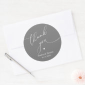 Modern Wedding Minimal Thank You Cute Heart Gifts Ronde Sticker (Envelop)