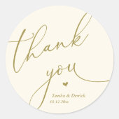 Modern Wedding Minimal Thank You Cute Heart Gifts Ronde Sticker (Voorkant)