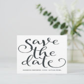 Modern Wedding minimalist bespaart de datum grijs Briefkaart (Staand voorkant)