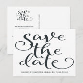 Modern Wedding minimalist bespaart de datum grijs Briefkaart (Voorkant / Achterkant)