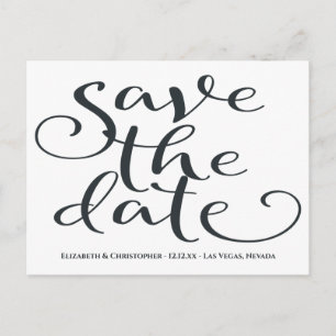 Modern Wedding minimalist bespaart de datum grijs Briefkaart