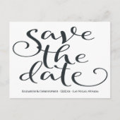 Modern Wedding minimalist bespaart de datum grijs Briefkaart (Voorkant)