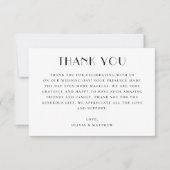 Modern Wedding  | Minimalist Black & White Elegant Bedankkaart (Voorkant)
