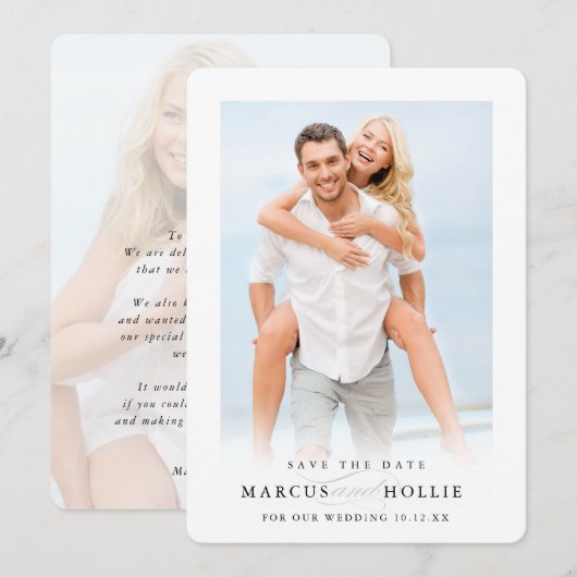 MODERN WEDDING minimalistisch verloving kalligrafi Kaart (Voorkant / Achterkant)