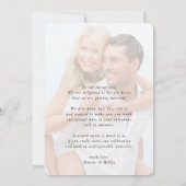 MODERN WEDDING minimalistisch verloving kalligrafi Kaart (Achterkant)