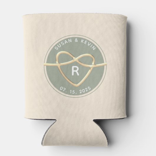 Modern Wedding Monogram Blikjeskoeler (Achterkant)