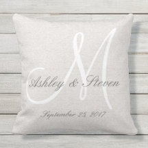 Modern Wedding Monogram Rustic Linen Kijk