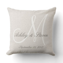 Modern Wedding Monogram Rustic Linen Kijk