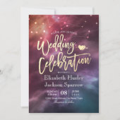 Modern Wedding Night Star Sky Galaxy Constellation Kaart (Voorkant)