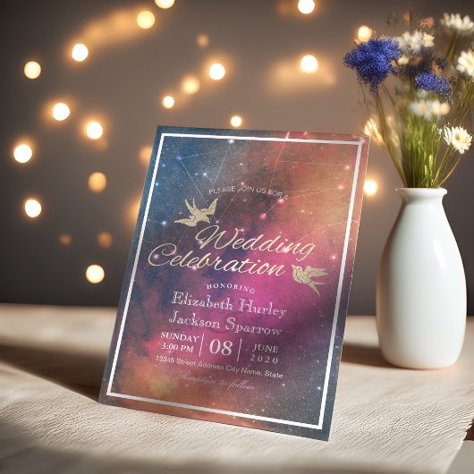 Modern Wedding Night Star Sky Galaxy Constellation Kaart