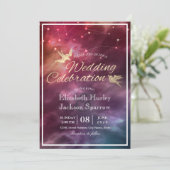 Modern Wedding Night Star Sky Galaxy Constellation Kaart (Staand voorkant)