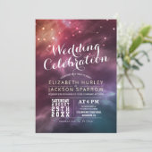 Modern Wedding Night Star Sky Galaxy Constellation Kaart (Staand voorkant)