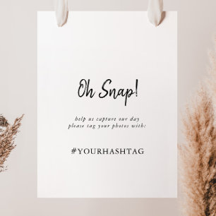 Modern Wedding Oh Snap Sign Poster