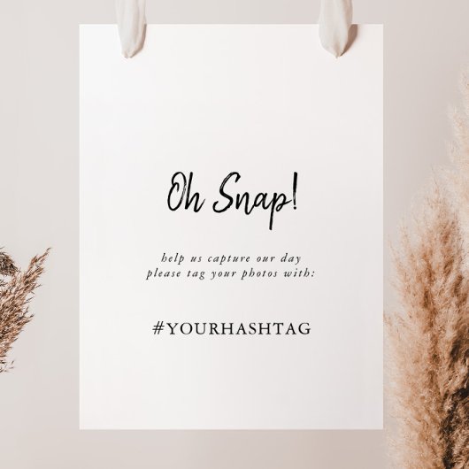 Modern Wedding Oh Snap Sign Poster