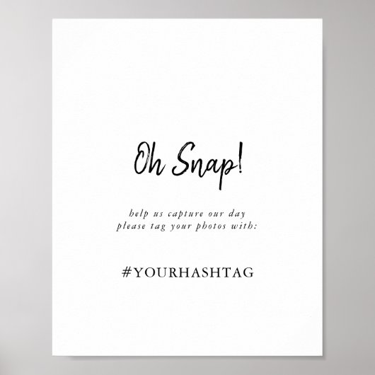 Modern Wedding Oh Snap Sign Poster (Voorkant)