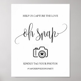 Modern Wedding Oh Snap Sign Poster