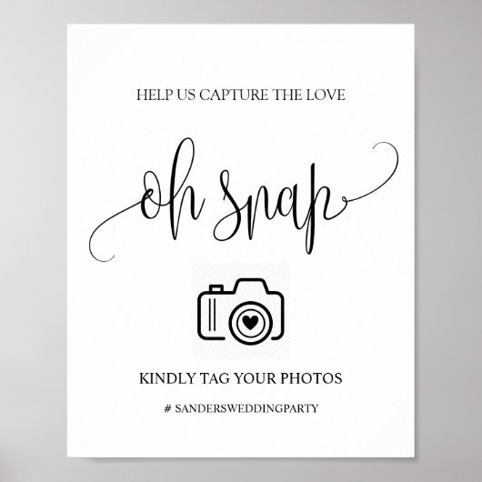 Modern Wedding Oh Snap Sign Poster (Voorkant)