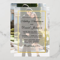 Modern Wedding Overlay Front Back Foto's Gold