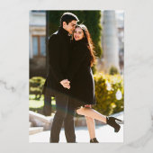 Modern Wedding Overlay Front Back Foto's Gold Folie Uitnodiging (Achterkant)