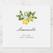 Modern Wedding Party Favor Limoncello Lemon Likeurfles Etiket (Enkel label)