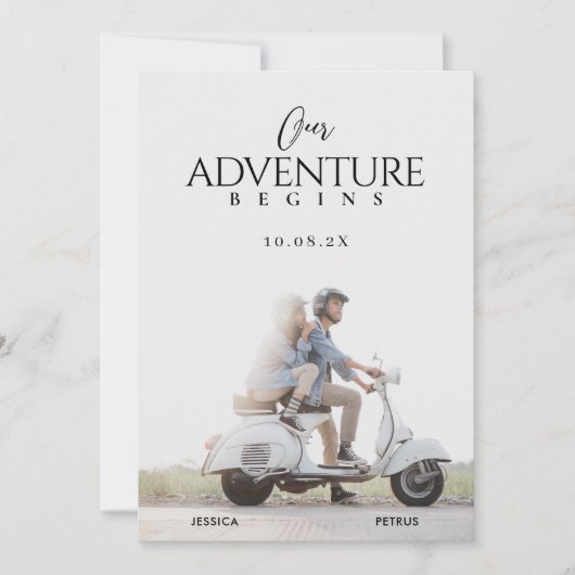 Modern wedding photo adventure  kaart (Voorkant)