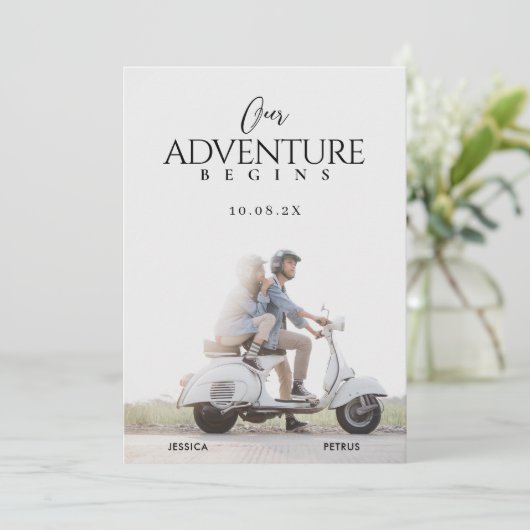 Modern wedding photo adventure  kaart (Staand voorkant)