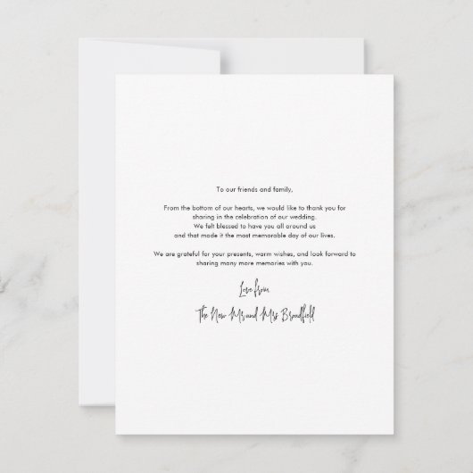 Modern Wedding Photo Collage Bedankkaart (Achterkant)