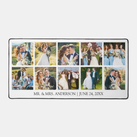 Modern Wedding Photo Collage Bureaumat (Voorkant)