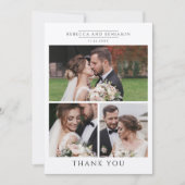 Modern Wedding Photo Collage Mr en Mrs. Bedankkaart (Voorkant)