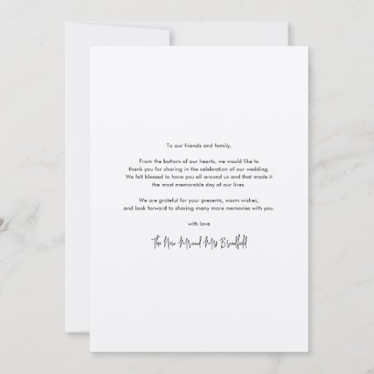 Modern Wedding Photo Collage Mr en Mrs. Bedankkaart (Achterkant)