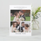 Modern Wedding Photo Collage Mr en Mrs. Bedankkaart (Staand voorkant)