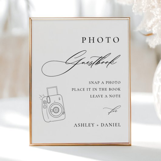 Modern Wedding Photo Guestbook Poster