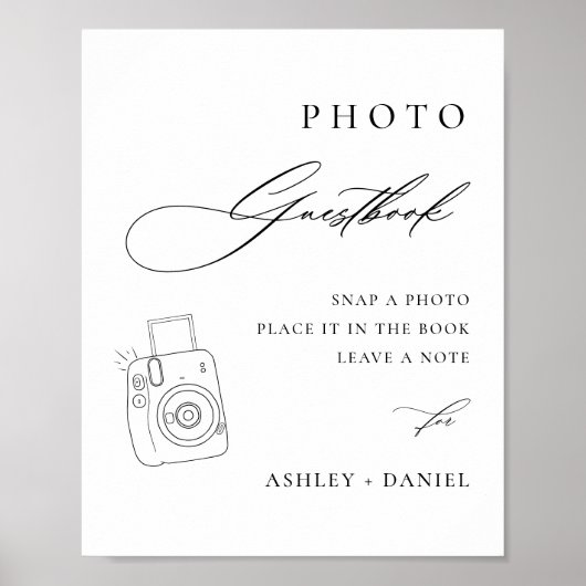 Modern Wedding Photo Guestbook Poster (Voorkant)