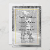 Modern Wedding Photo Invitation G - Overlay B&W Kaart (Voorkant)