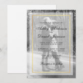 Modern Wedding Photo Invitation G - Overlay B&W Kaart (Voorkant / Achterkant)
