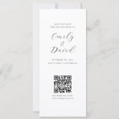Modern Wedding Photo Save the Date with QR Code (Achterkant)