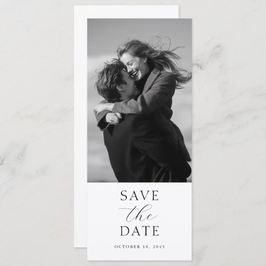 Modern Wedding Photo Save the Date with QR Code (Voorkant / Achterkant)