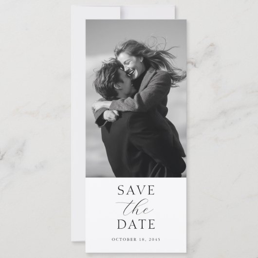 Modern Wedding Photo Save the Date with QR Code (Voorkant)