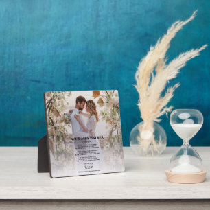 modern wedding photo Song lyrics Plaque Fotoplaat