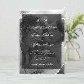 Modern Wedding Photo Uitnodiging | Zwarte overlay (Staand voorkant)